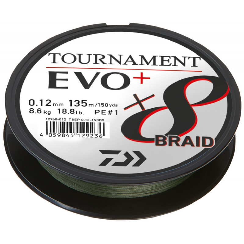 DAIWA Tournament x8 Braid Evo + rybárska pletená šnúra 135 m