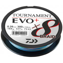 DAIWA Tournament 8 Braid Evo+ multicolor rybárska pletená šnúra