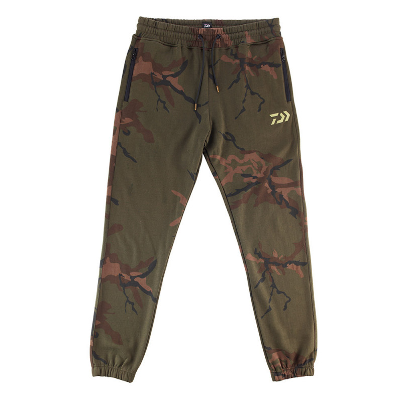 Tepláky s vreckami na zips DAIWA Carp Camo Jogger