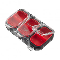 krabičky na rybársku bižutériu s 6 priehradkami DAIWA Waterproof Sealed Unit Case 600 v červenej farbe