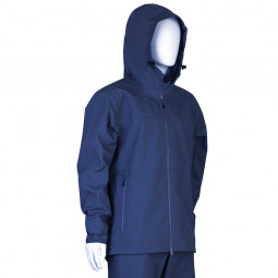 Nepremokavá rybárska bunda s kapucňou DAIWA RAINMAX Stretch Rain Jacket Indigo pohľad z boku